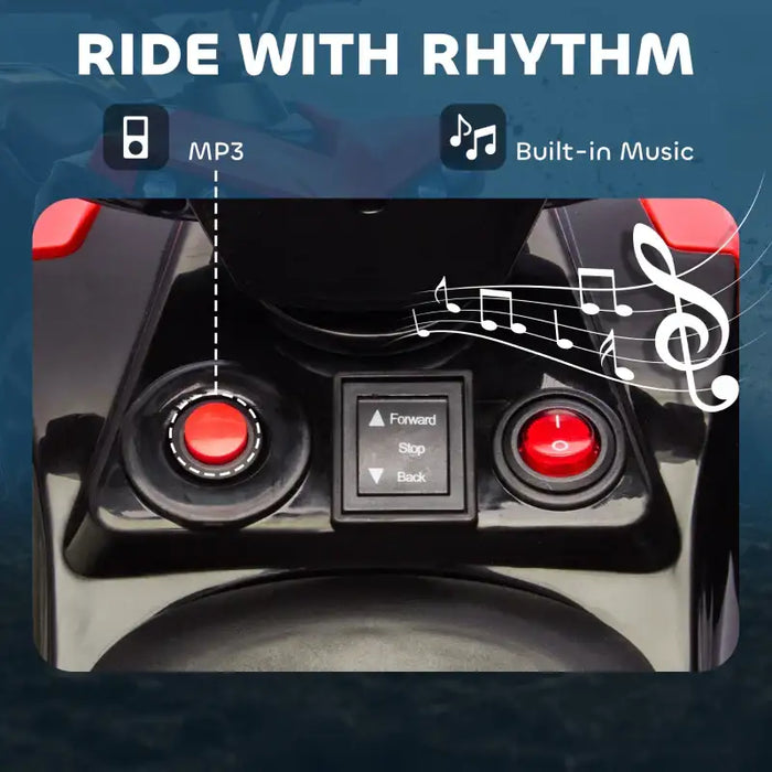 6V Kids Ride-On Quad Bike - Red | Music and LED Headlights AIYAPLAY - Little and Giant Explorers AIYAPLAY