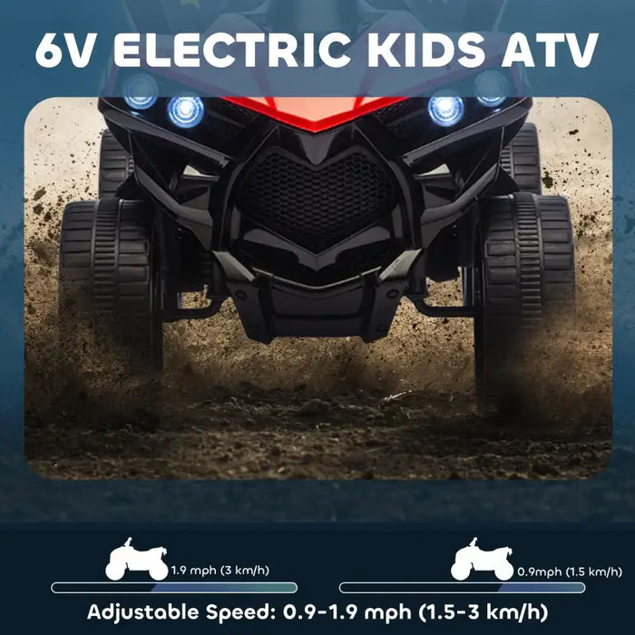 6V Kids Ride-On Quad Bike - Red | Music and LED Headlights AIYAPLAY - Little and Giant Explorers AIYAPLAY