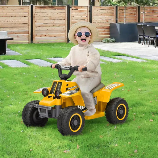 6V Kids Ride-On Quad Bike - Yellow | Forward and Reverse - LED Headlights AIYAPLAY - Little and Giant Explorers AIYAPLAY