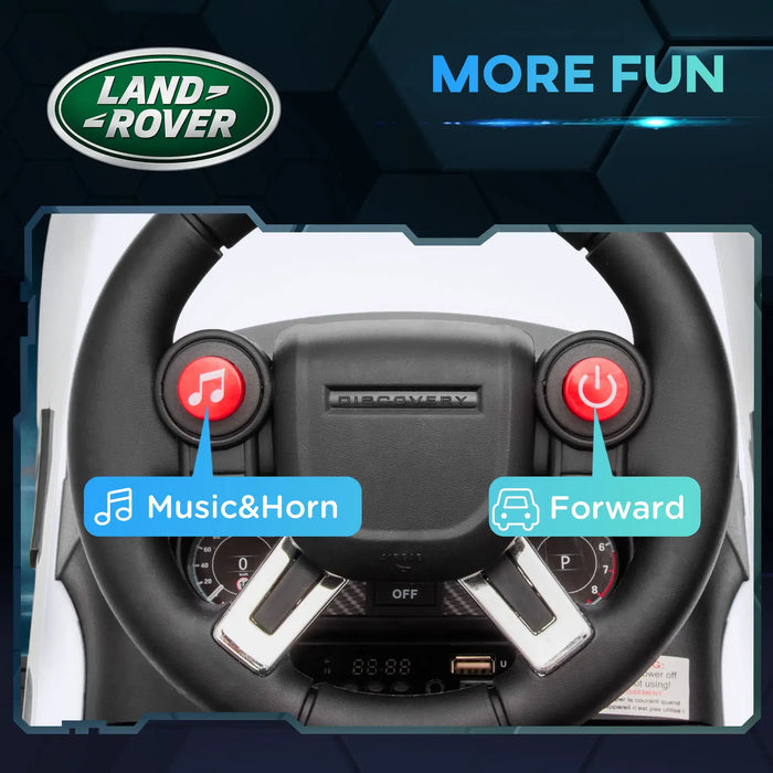 6V Land Rover Licensed Kids Electric Car - White | Dual Driving Modes with Lights and Music AIYAPLAY - Little and Giant Explorers AIYAPLAY