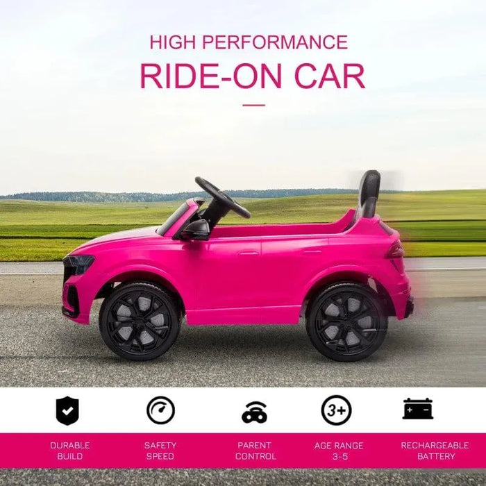 Pink kids electric Audi RS Q8 ride-on car with remote control, outdoor, for ages 3 to 5