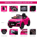 Pink Audi RS Q8 kids electric ride-on car with LED lights, steering wheel, pedal, and display