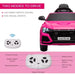 Pink Audi RS Q8 kids electric ride-on car with remote control and control button guide