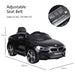 Black BMW 6GT kids ride on car with adjustable seat belt, 51x106x64cm, suitable ages 3-8