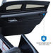 Close-up of black BMW 6GT kids ride-on car door with double lock for child safety