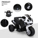 Black and white 6V BMW kids electric motorbike with realistic lights and dashboard details