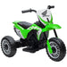 Green Honda CRF450RL kids electric ride-on motorbike with number 1 plate and training wheels
