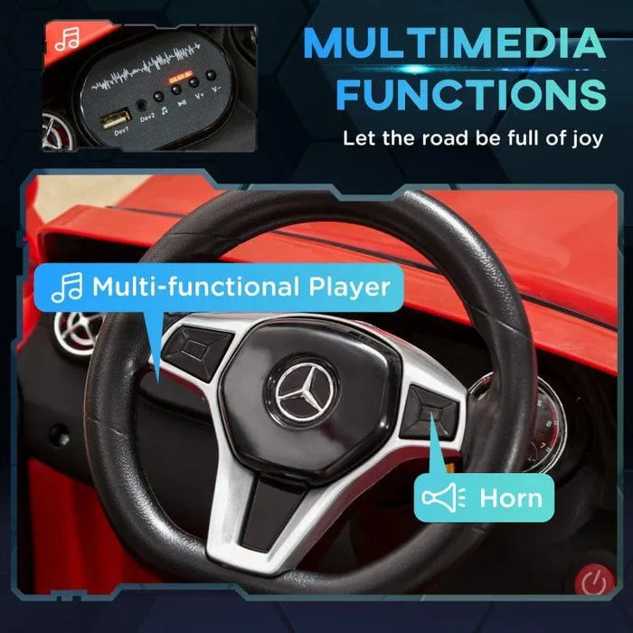 Mercedes kids electric ride-on car steering wheel with multimedia player and horn controls