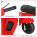 Red kids electric Vespa motorcycle with non-slip handlebar, ergonomic seat, foot pedal, durable wheels