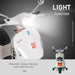 White kids electric ride-on scooter with bright front and rear lights for safe night riding