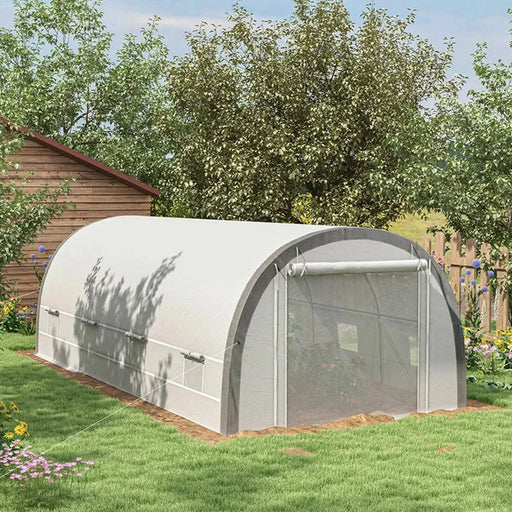 6x3m Polytunnel Greenhouse | Large Walk-In Grow Tunnel with Reinforced Frame and Accessories OUTSUNNY - Little and Giant Explorers Outsunny
