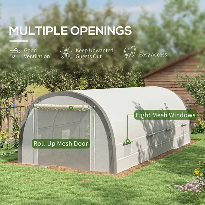 6x3m Polytunnel Greenhouse | Large Walk-In Grow Tunnel with Reinforced Frame and Accessories OUTSUNNY - Little and Giant Explorers Outsunny