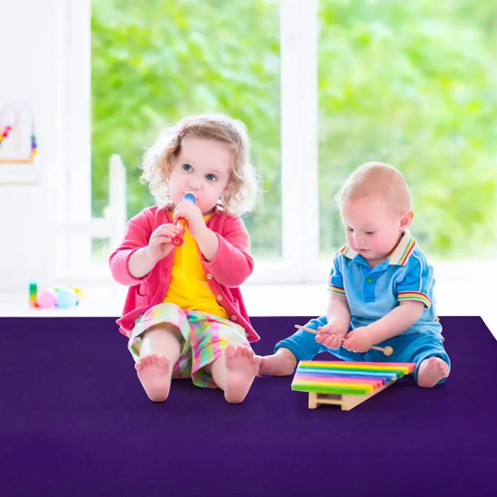 6x4ft Large Yoga Mat – Purple | Double-Sided Non-Slip PVC Mat - Waterproof COSTWAY - Little and Giant Explorers