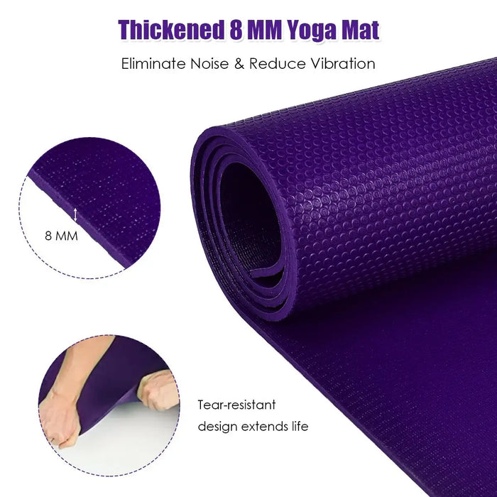 6x4ft Large Yoga Mat – Purple | Double-Sided Non-Slip PVC Mat - Waterproof COSTWAY - Little and Giant Explorers