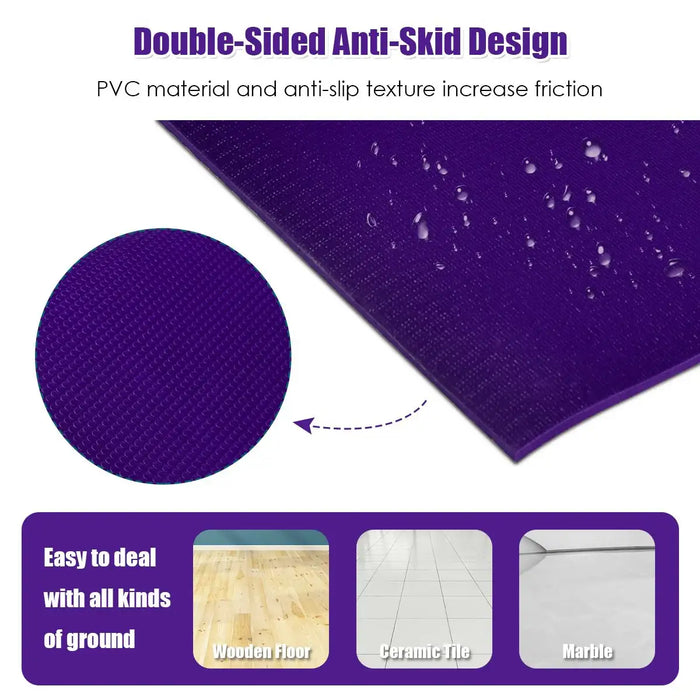 6x4ft Large Yoga Mat – Purple | Double-Sided Non-Slip PVC Mat - Waterproof COSTWAY - Little and Giant Explorers