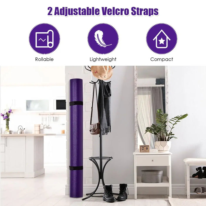 6x4ft Large Yoga Mat – Purple | Double-Sided Non-Slip PVC Mat - Waterproof COSTWAY - Little and Giant Explorers