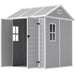 6x6ft Plastic Garden Storage Shed – Grey | Resin Construction with Floor OUTSUNNY - Little and Giant Explorers Outsunny