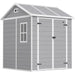 6x6ft Plastic Garden Storage Shed – Grey | Resin Construction with Floor OUTSUNNY - Little and Giant Explorers Outsunny