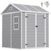 6x6ft Plastic Garden Storage Shed – Grey | Resin Construction with Floor OUTSUNNY - Little and Giant Explorers Outsunny