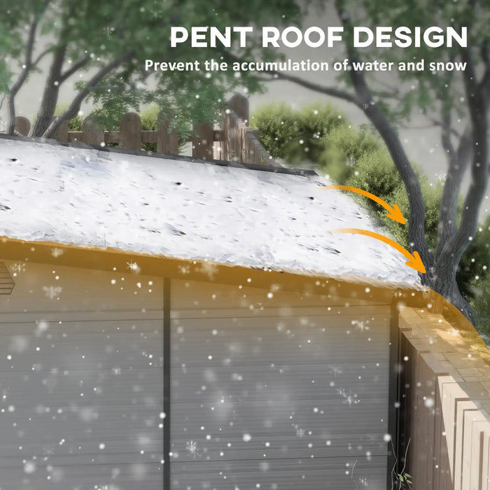 Outdoor Plastic Storage Shed with Windows and Vents 6 x 6FT - Little and Giant Explorers Outsunny