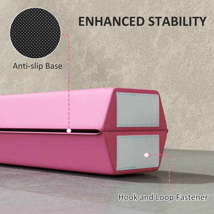 7.7ft Foldable Gymnastics Balance Beam - Pink | Non-Slip Base SPORTNOW - Little and Giant Explorers SPORTNOW