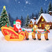7.9ft Santa Sleigh with Reindeer and LED Lights | Inflatable Christmas Decoration OUTSUNNY - Little and Giant Explorers Outsunny