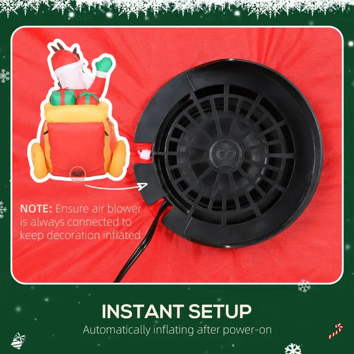 7.9ft Santa Sleigh with Reindeer and LED Lights | Inflatable Christmas Decoration OUTSUNNY - Little and Giant Explorers Outsunny