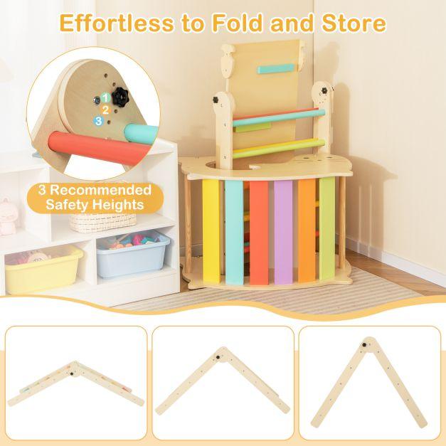 7-in-1 Indoor Wooden Foldable Climbing Toys - Little and Giant Explorers Costway