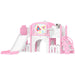 Toddler Slide Set Pink White | 7-in-1 Frog-Themed Play Centre - Little and Giant Explorers AIYAPLAY