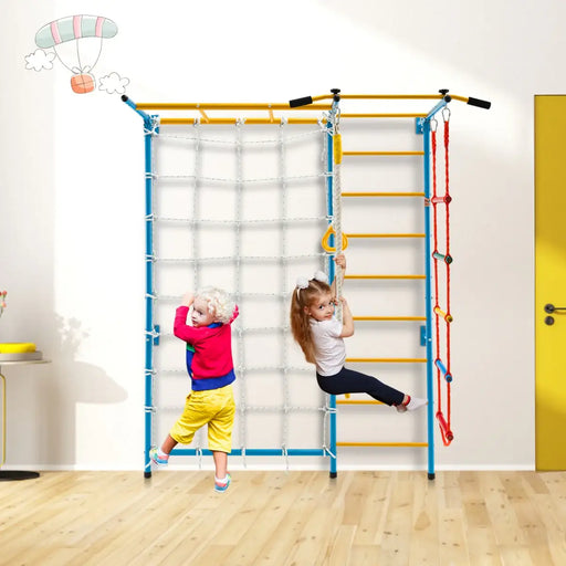 7-in-1 Indoor Wall Climbing Gym Set - Little and Giant Explorers Costway