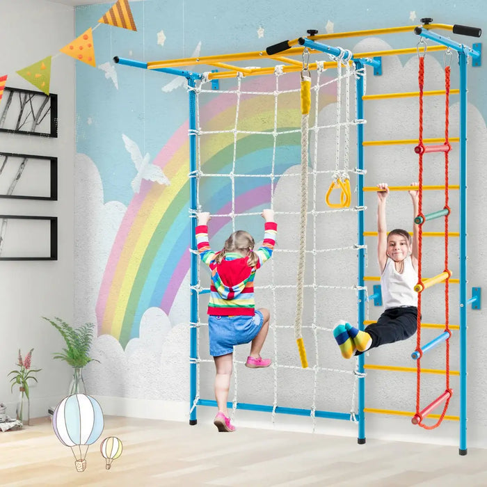 7-in-1 Indoor Wall Climbing Gym Set - Little and Giant Explorers Costway