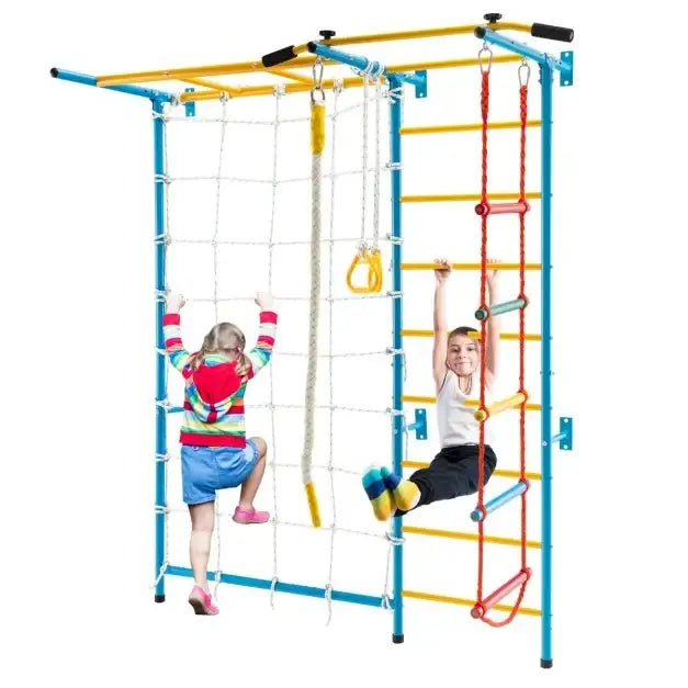 7-in-1 Indoor Wall Climbing Gym Set - Little and Giant Explorers Costway