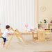 7-in-1 Wooden Kids Climbing Gym Set | Foldable Triangle Ladder and Table Chair Combo COSTWAY - Little and Giant Explorers