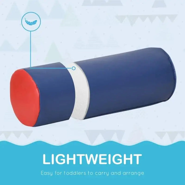 Lightweight blue and red foam cylinder block for toddlers, educational toy set
