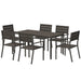 Seven-Piece Outdoor Dining Set in Brown - Little and Giant Explorers Outsunny