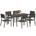 Seven-Piece Outdoor Dining Set in Brown - Little and Giant Explorers Outsunny