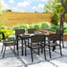 Seven-Piece Outdoor Dining Set in Brown - Little and Giant Explorers Outsunny