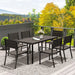 Seven-Piece Outdoor Dining Set in Brown - Little and Giant Explorers Outsunny