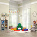 7-piece kids soft playset with colorful geometric shapes in a bright playroom