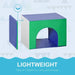 Lightweight kids soft play set piece with green, blue, and white geometric design