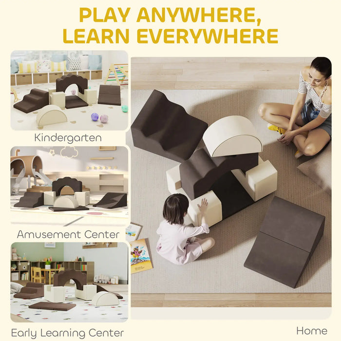 7-Piece Soft Play Equipment Set – Velvet Climbing Blocks for Toddlers | Indoor Sensory Development AIYAPLAY - Little and Giant Explorers AIYAPLAY