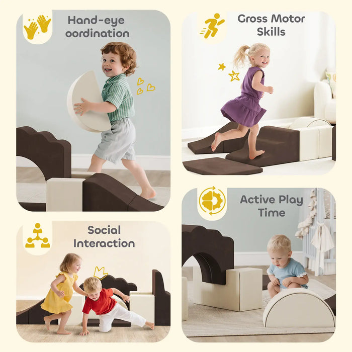 7-Piece Soft Play Equipment Set – Velvet Climbing Blocks for Toddlers | Indoor Sensory Development AIYAPLAY - Little and Giant Explorers AIYAPLAY