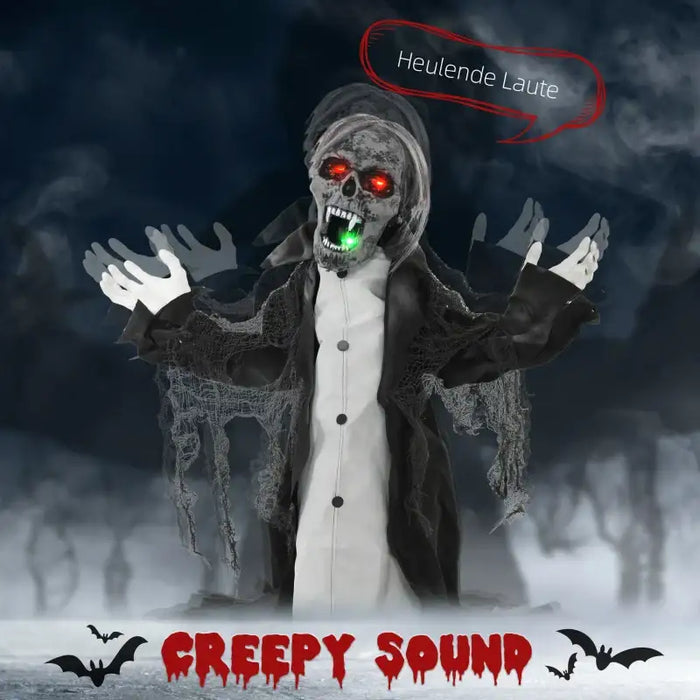 75cm Animated Skeleton Half-Body Prop | Sound, Light and Motion Effects HOMCOM - Little and Giant Explorers HOMCOM