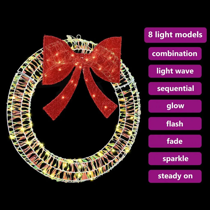 75cm Modern LED Christmas Wreath – Warm White Lights | Contemporary Festive Décor VIDAXL - Little and Giant Explorers vidaXL