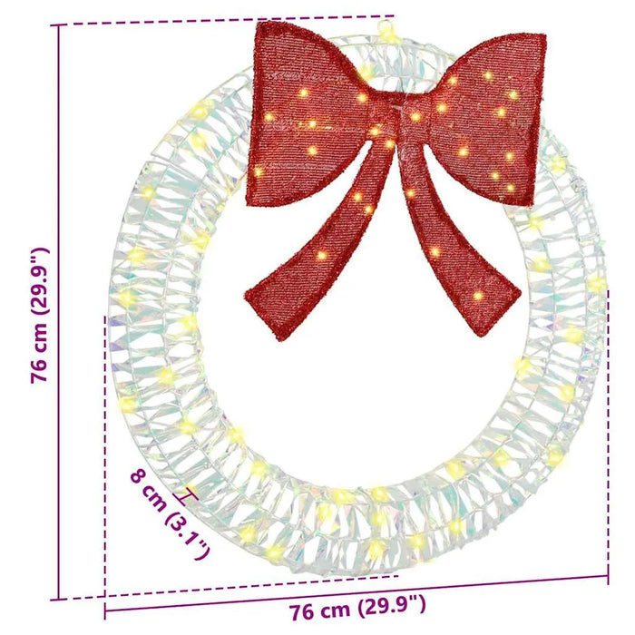 75cm Modern LED Christmas Wreath – Warm White Lights | Contemporary Festive Décor VIDAXL - Little and Giant Explorers vidaXL