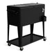 76L Outdoor Ice Trolley Cooler Cart – Black | Steel Drinks Cooler - Rolling Party Cart COSTWAY - Little and Giant Explorers Costway