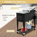 76L Outdoor Ice Trolley Cooler Cart – Black | Steel Drinks Cooler - Rolling Party Cart COSTWAY - Little and Giant Explorers Costway