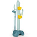 Cactus-shaped toothbrush holder with yellow suction cups on a white background