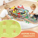 79-Piece Wooden Train Set – Mine Adventure | Manual Lift, Crane and Helipad AIYAPLAY - Little and Giant Explorers