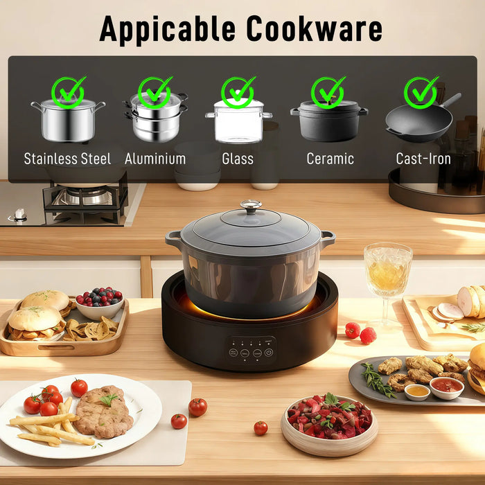 Ceramic Hob and Grill – Black | Dual-Mode Electric Stove with Infrared Heating HOMCOM